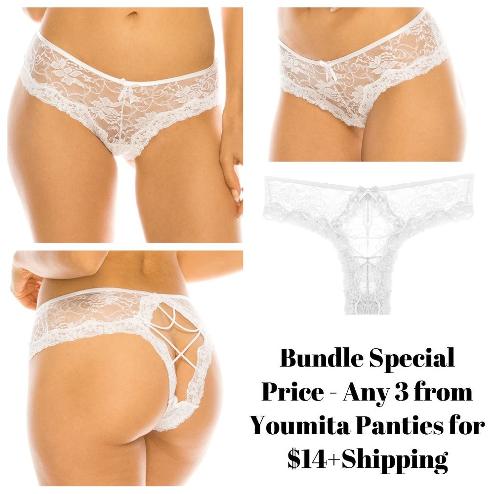 Youmita Caged Back Lace White Bikini